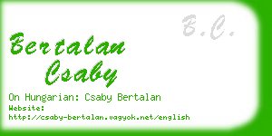 bertalan csaby business card